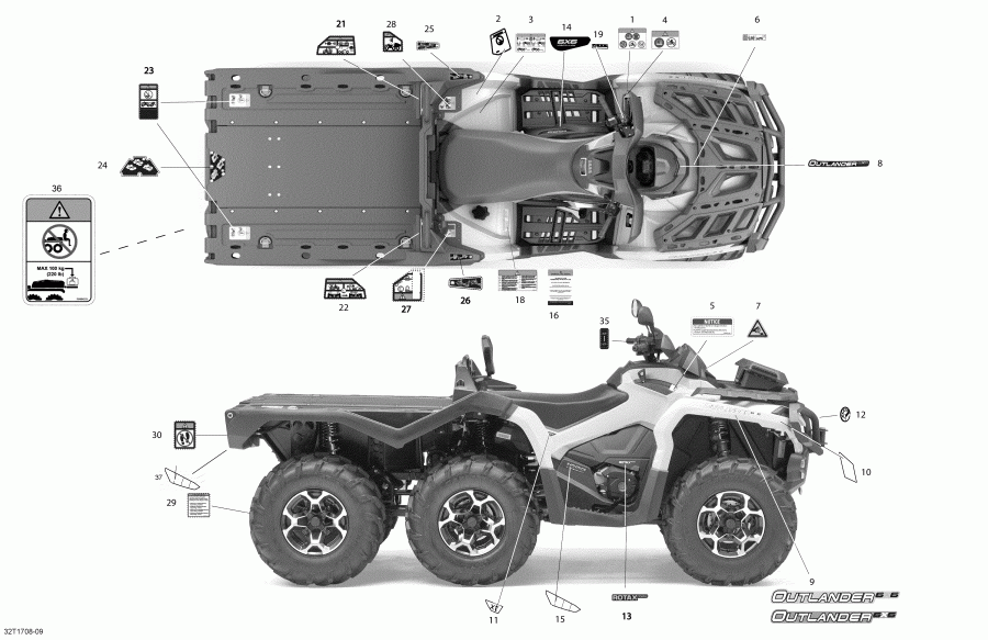 ATV BRP  Outlander 6X6 - 1000 EFI, 2018 - 