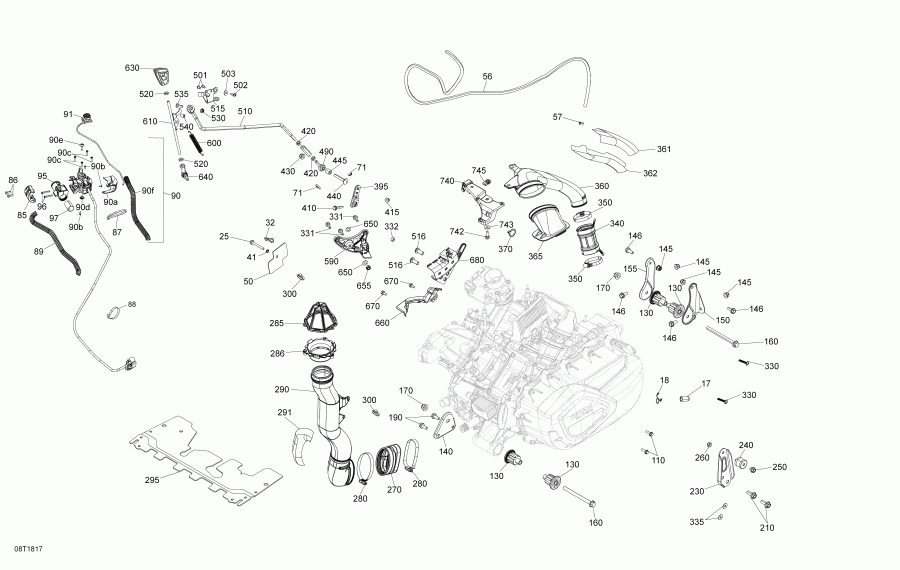 BRP Renegade T3 1000 EFI, 2018 - Moteur Outlander 450 Efi 570 Efi