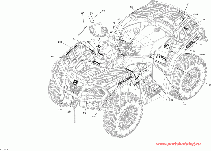   001 - Outlander 650 EFI - North America, 2019 - Decals Xt