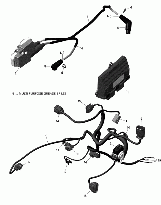   002 - Outlander 570 EFI - DPS_PRO - T3, 2019  - Engine Harness And Electronic Module 450 & 570