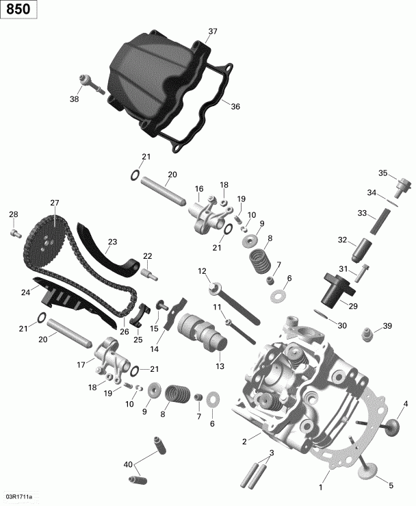  002 - Renegade 850 EFI - North America, 2019  - Cylinder Head, Front 850 Efi