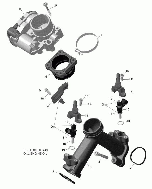  BRP  003 - Outlander 570 EFI - PRO NORDIC - T3, 2019 - Air Intake Manifold And Throttle Body