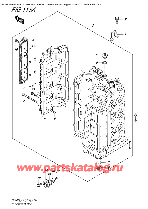   , , Suzuki DF100AT   FROM 10003F-610001~   2016 , Cylinder  Block