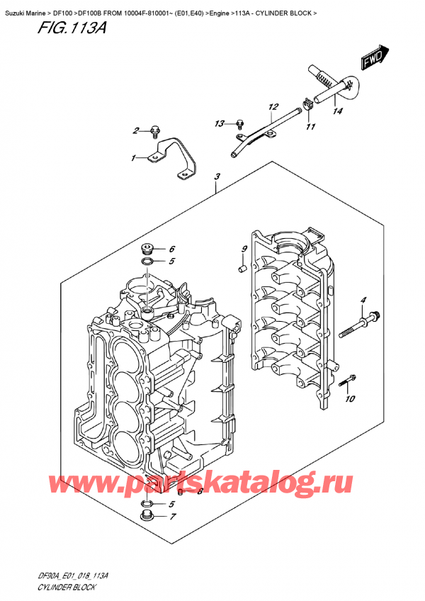 ,   , Suzuki DF100B TL/TX FROM 10004F-810001~ (E01), Cylinder Block