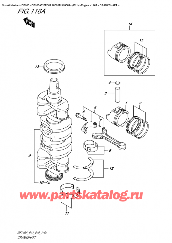   ,  , SUZUKI DF100A TL FROM 10003F-910001~ (E11)  2019 , Crankshaft