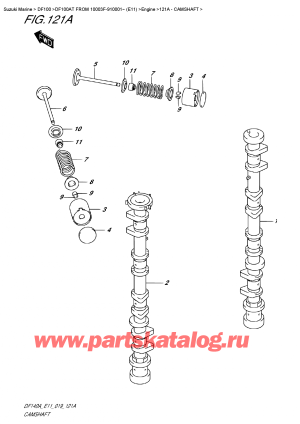  ,   ,  DF100A TL FROM 10003F-910001~ (E11), Camshaft /  