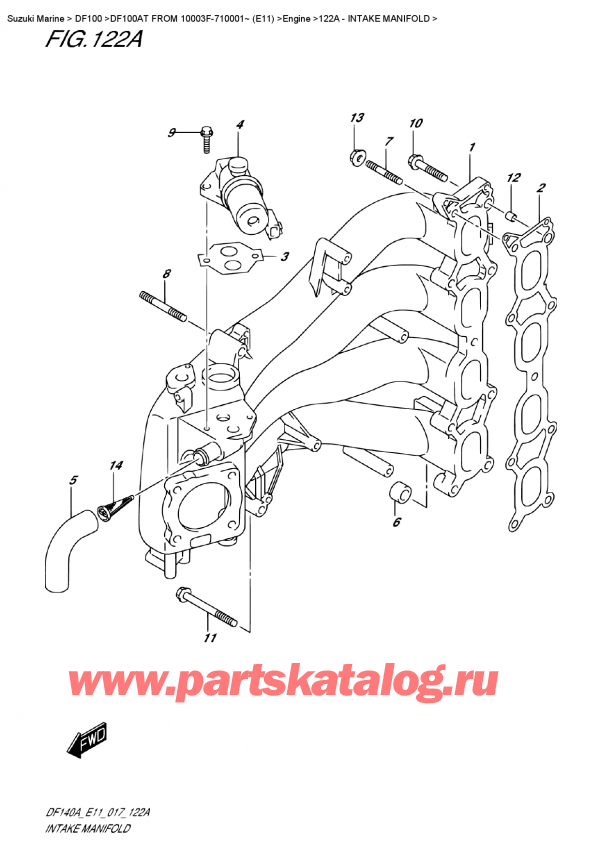 ,   ,  DF100A TL FROM 10003F-710001~ (E11), Intake  Manifold