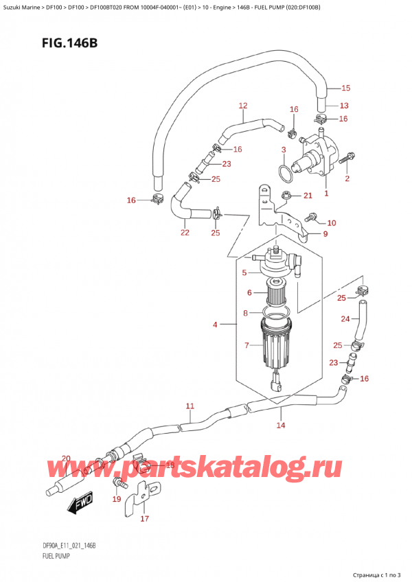  ,    , Suzuki DF100B TL/TX FROM 10004F-040001~ (E01)  2020 , Fuel Pump (020:Df100B)