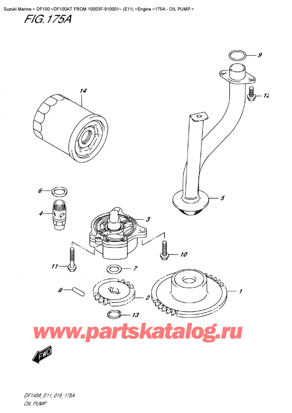  ,  ,  DF100A TL FROM 10003F-910001~ (E11)  2019 , Oil  Pump