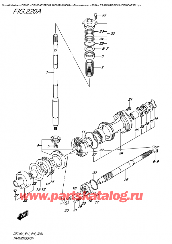 ,    , Suzuki DF100AT   FROM 10003F-610001~   2016 , Transmission (Df100At  E11)