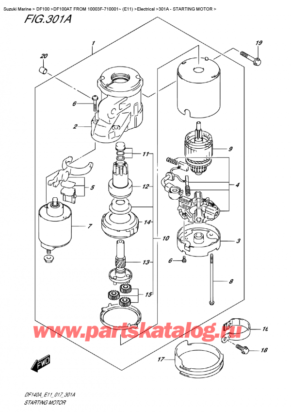  ,   ,  DF100A TL FROM 10003F-710001~ (E11)  2017 , Starting Motor