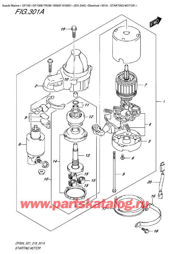   ,   , Suzuki DF100B TL/TX FROM 10004F-810001~ (E01), Starting Motor