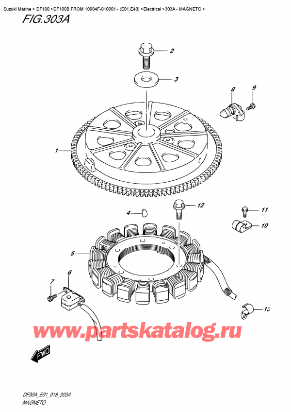  ,   , Suzuki DF100B TL/TX FROM 10004F-810001~ (E01)  2018 , Magneto