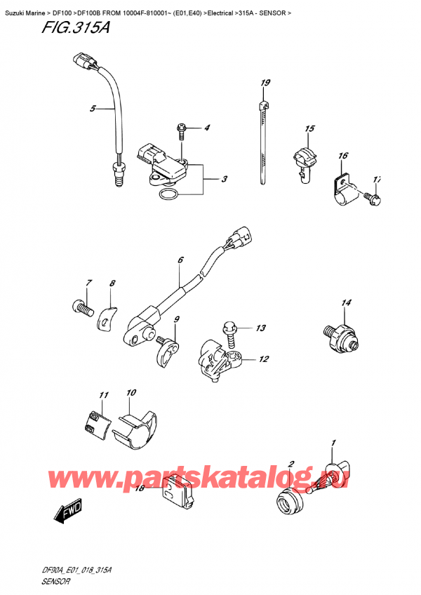 ,   , Suzuki DF100B TL/TX FROM 10004F-810001~ (E01)  2018 , Sensor