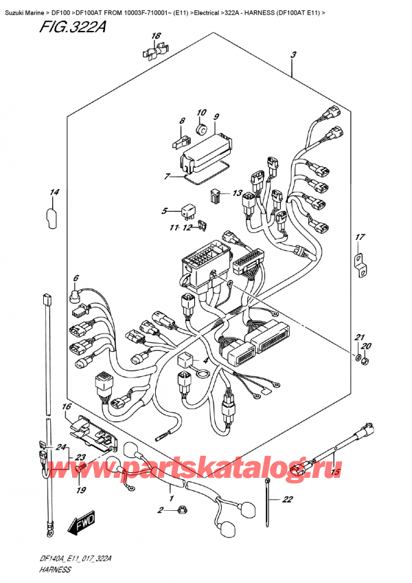  ,    , SUZUKI DF100A TL FROM 10003F-710001~ (E11)  2017 , Harness (Df100At  E11)