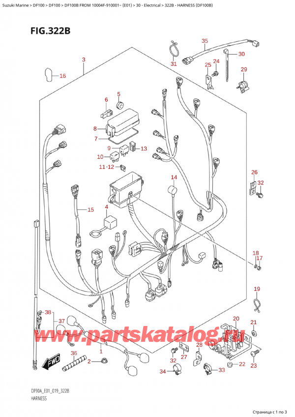 ,   , Suzuki Suzuki DF100B TL / TX FROM 10004F-910001~  (E01 019)  2019 ,   (Df100B)