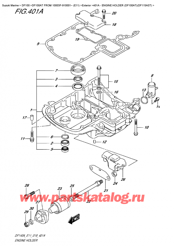  ,    , Suzuki DF100A TL FROM 10003F-910001~ (E11)  2019 , Engine  Holder  (Df100At)(Df115Ast)