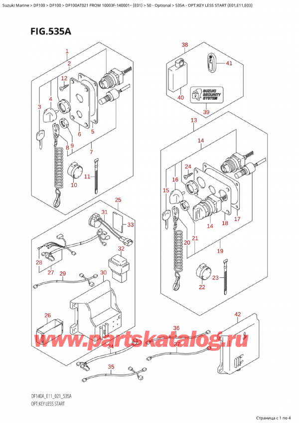 ,    , Suzuki Suzuki DF100A TL FROM 10003F-140001~  (E01 021)  2021 , Opt:key Less Start (E01,E11,E03) / :  Less Start (E01, E11, E03)