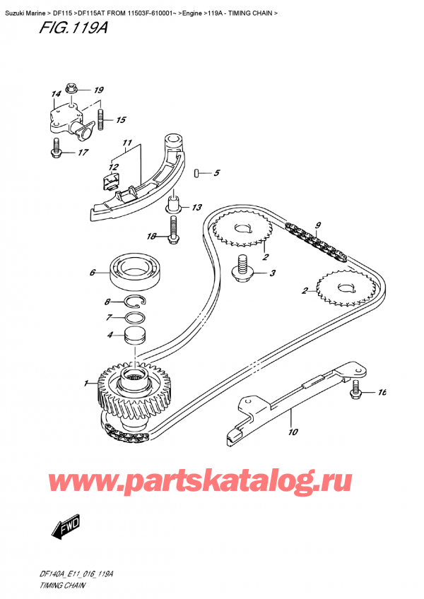  ,   , Suzuki DF115AT L/X FROM 11503F-610001~ (E11), Timing  Chain