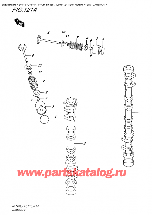  , , SUZUKI DF115A TL / TX FROM 11503F-710001~ (E11)  2017 , Camshaft