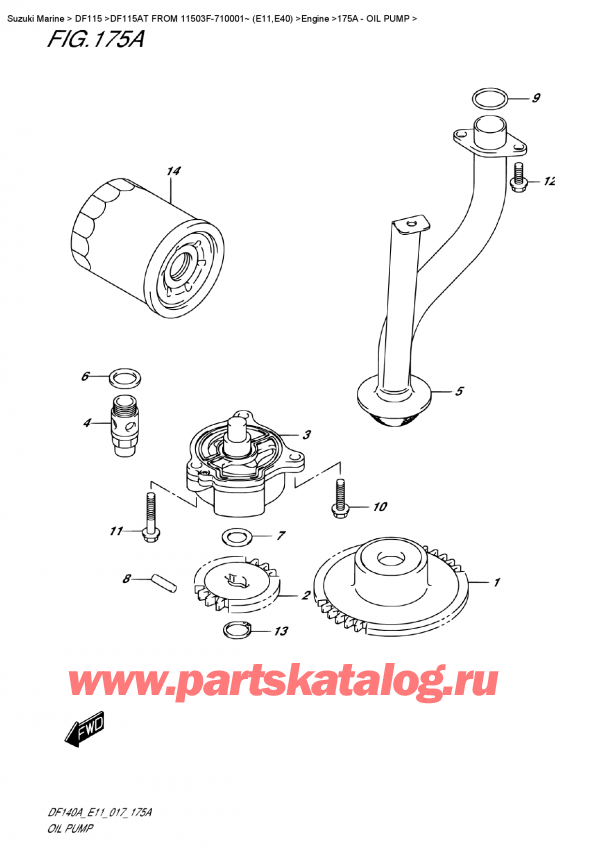  ,    , Suzuki DF115A TL / TX FROM 11503F-710001~ (E11)  2017 , Oil  Pump