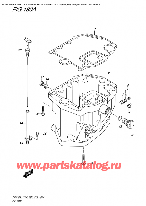  ,   , SUZUKI DF115A TL / TX FROM 11503F-310001~ (E01)  2013 ,  