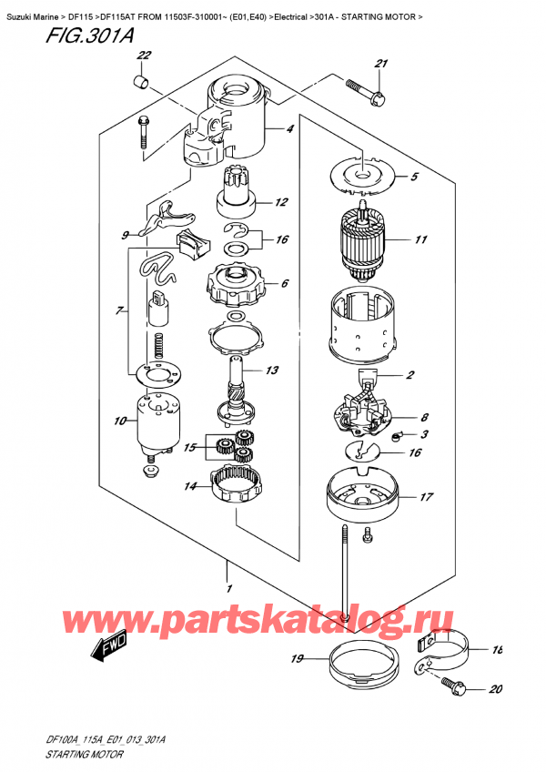 ,   , Suzuki DF115A TL / TX FROM 11503F-310001~ (E01), Starting  Motor