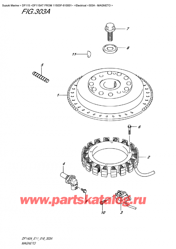  ,   , SUZUKI DF115AT L/X FROM 11503F-610001~ (E11), 