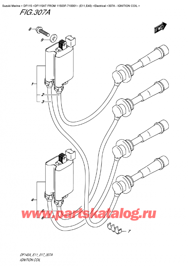   ,   , Suzuki DF115A TL / TX FROM 11503F-710001~ (E11)  2017 , Ignition Coil