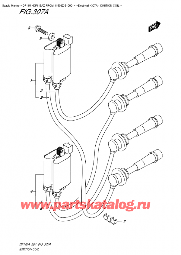  ,    ,  DF115A ZL / ZX FROM 11503Z-510001~    , Ignition  Coil