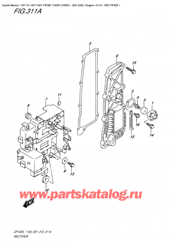  , , SUZUKI DF115A TL / TX FROM 11503F-310001~ (E01)  2013 , Rectifier