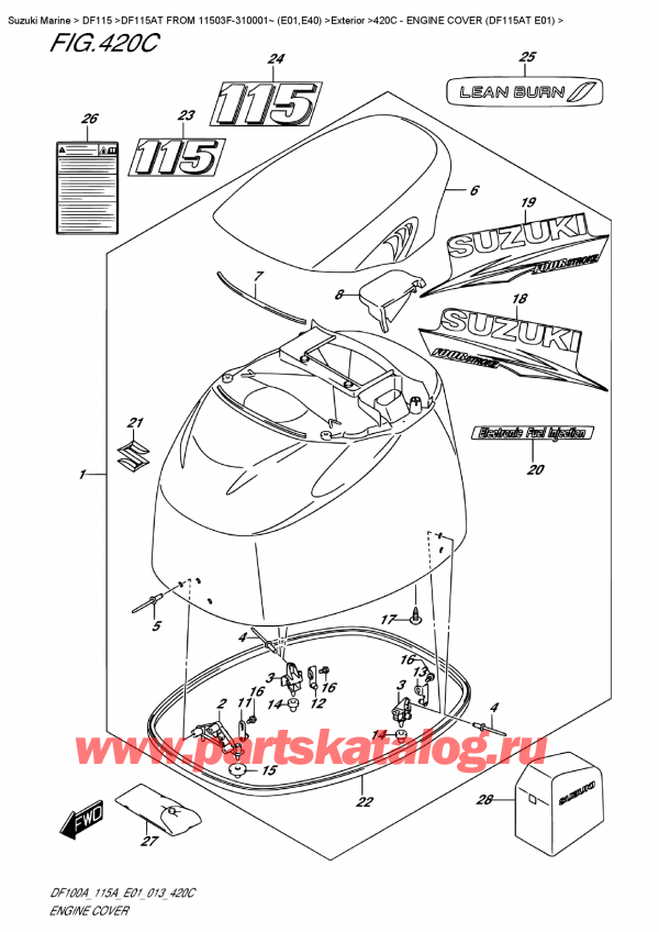  ,    , Suzuki DF115A TL / TX FROM 11503F-310001~ (E01), Engine Cover (Df115At E01)