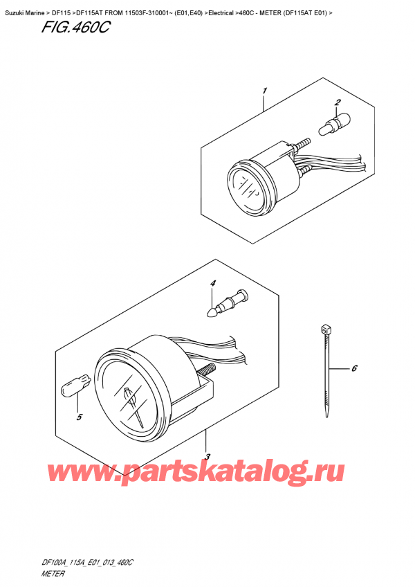  , , SUZUKI DF115A TL / TX FROM 11503F-310001~ (E01), Meter (Df115At  E01)