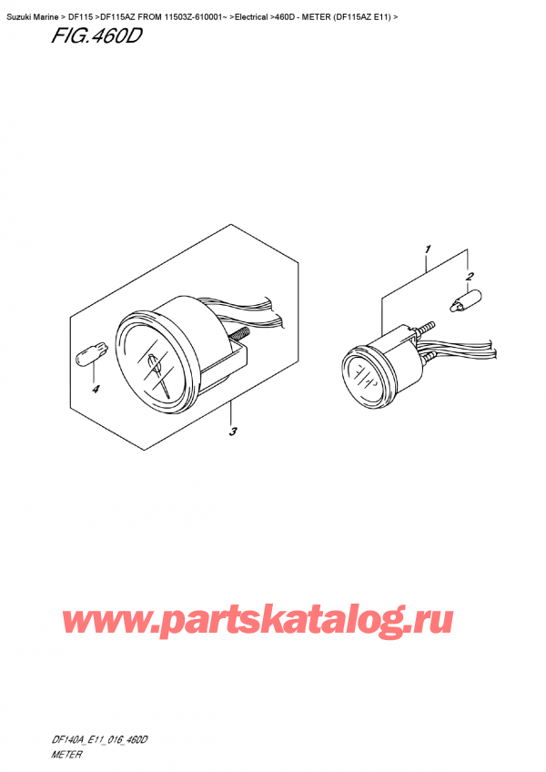   ,  , Suzuki DF115A ZL / ZX   FROM 11503Z-610001~ , Meter  (Df115Az E11) -  (Df115Az E11)