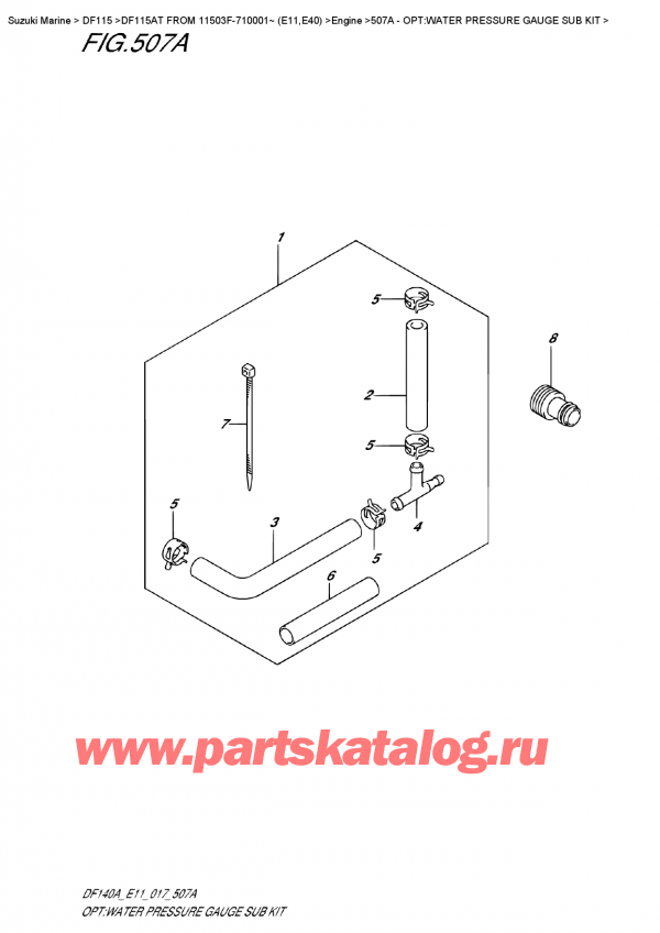  , , SUZUKI DF115A TL / TX FROM 11503F-710001~ (E11), :      / Opt:water Pressure  Gauge  Sub  Kit