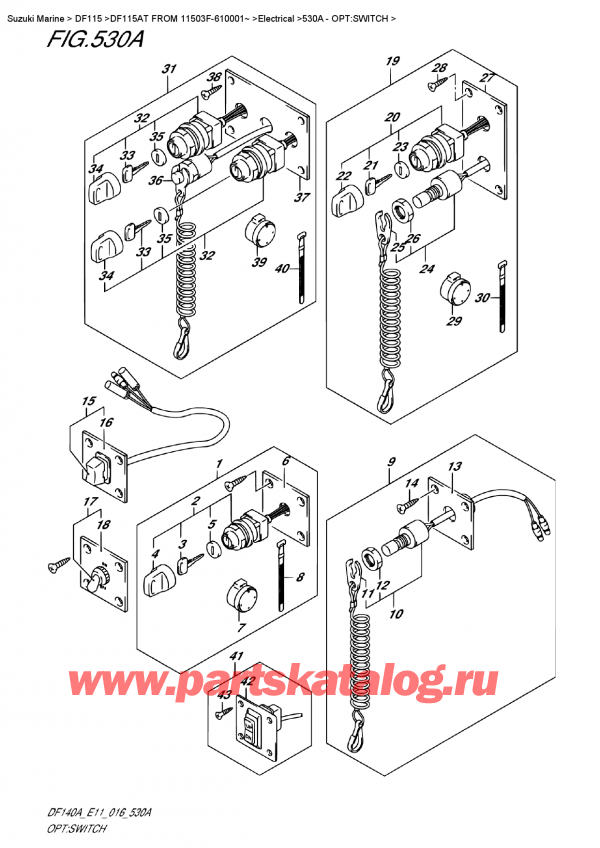  ,   , SUZUKI DF115AT L/X FROM 11503F-610001~ (E11), Opt:switch / : 