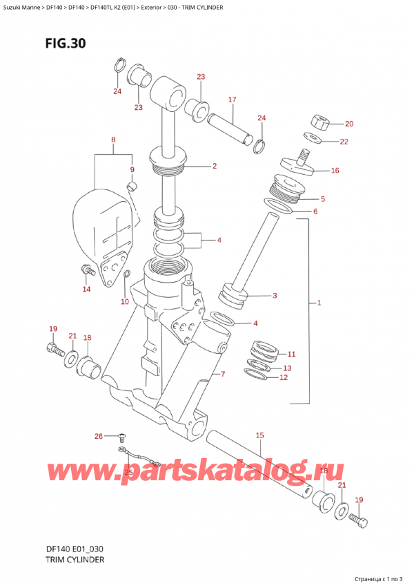 ,   , SUZUKI  Suzuki DF140T L / X K2 (E01 2020), Trim Cylinder