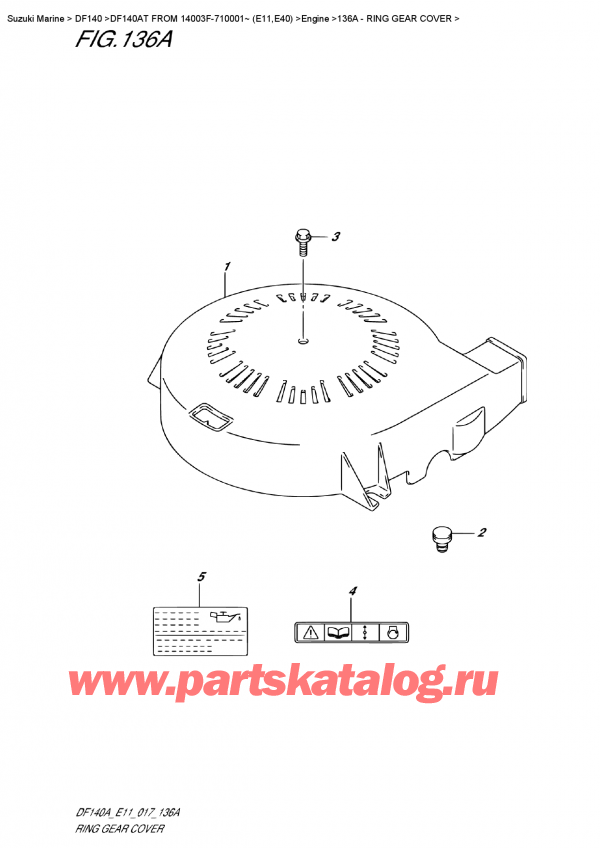   ,   ,  DF140A TL/TX FROM 14003F-710001~ (E11)  2017 , Ring Gear  Cover