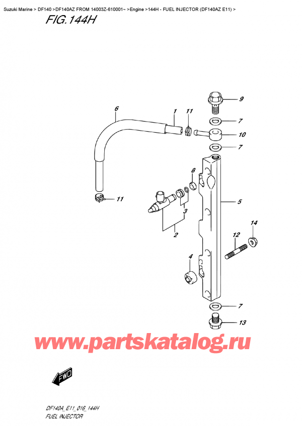  ,   ,  DF140A ZL / ZX FROM 14003Z-610001~ (E11), Fuel  Injector (Df140Az  E11)