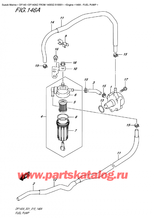  ,    , Suzuki DF140A ZL / ZX FROM 14003Z-510001~ , Fuel  Pump