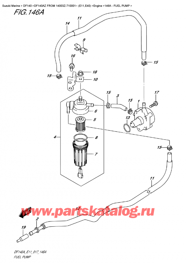  ,    , Suzuki DF140A ZL / ZX FROM 14003Z-710001~ (E11)  2017 , Fuel Pump