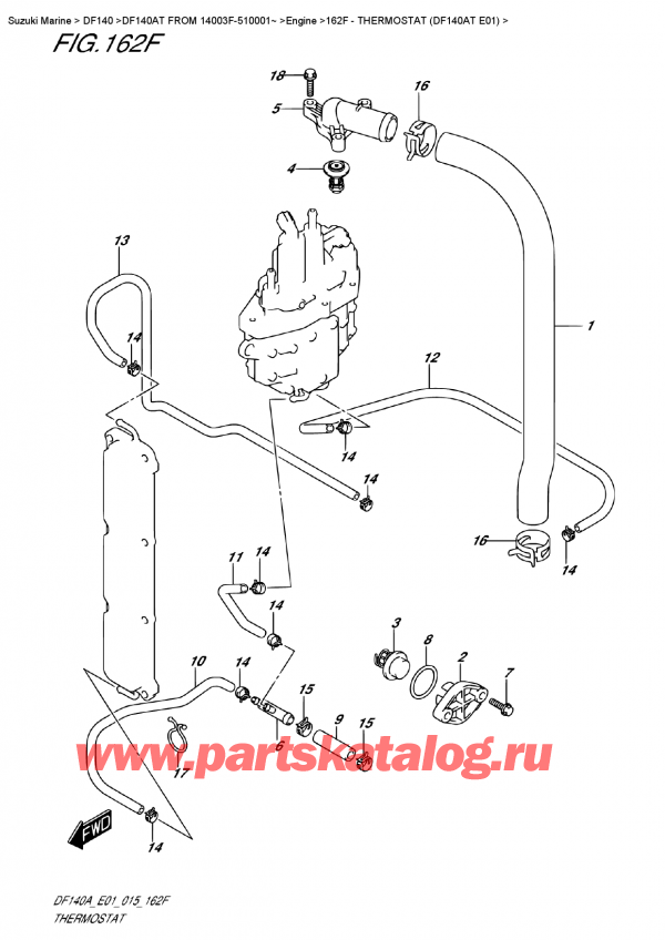  ,   , SUZUKI Suzuki DF140A TL / TX FROM 14003F-510001~   2015 ,  (Df140At E01) - Thermostat  (Df140At E01)