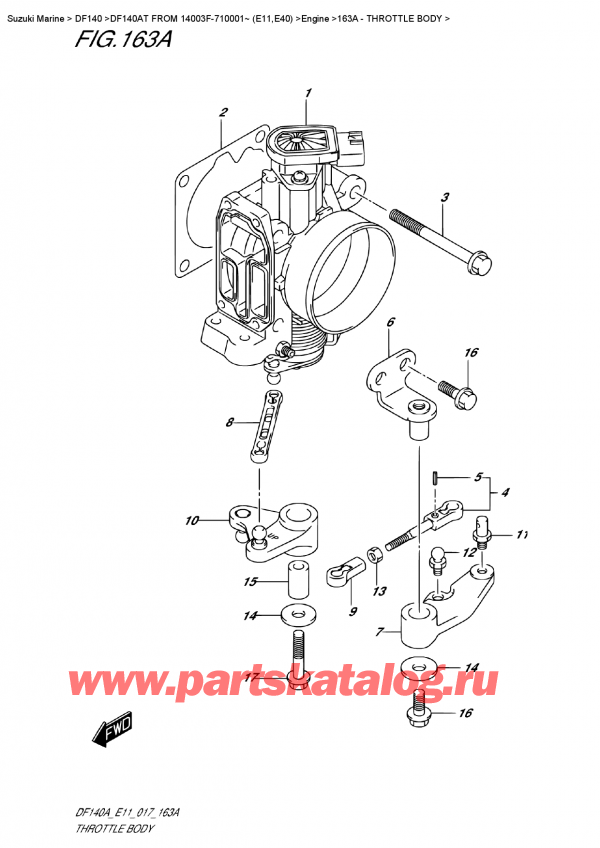  , , Suzuki DF140A TL/TX FROM 14003F-710001~ (E11), Throttle Body