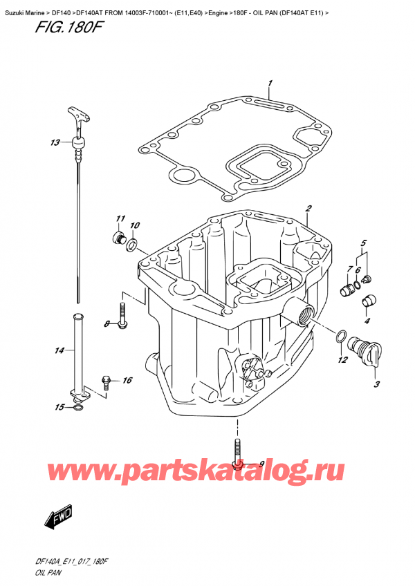   ,   , Suzuki DF140A TL/TX FROM 14003F-710001~ (E11), Oil  Pan (Df140At  E11)