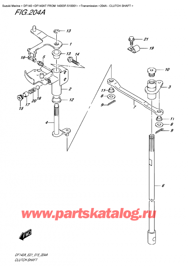   ,   , Suzuki Suzuki DF140A TL / TX FROM 14003F-510001~   2015 ,   / Clutch  Shaft