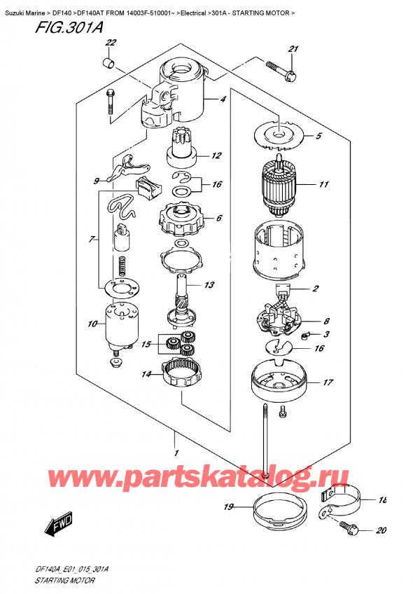  ,   , Suzuki Suzuki DF140A TL / TX FROM 14003F-510001~   2015 , Starting  Motor