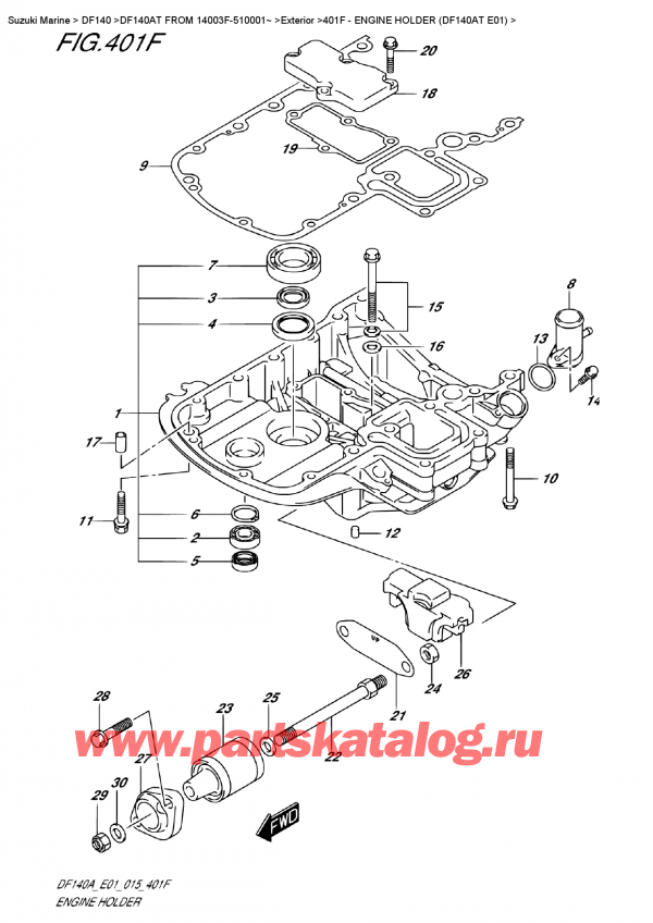  ,  , Suzuki Suzuki DF140A TL / TX FROM 14003F-510001~   2015 , Engine  Holder (Df140At  E01) -   (Df140At E01)