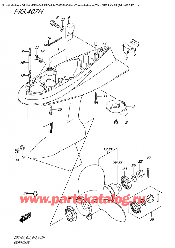 ,   , Suzuki DF140A ZL / ZX FROM 14003Z-510001~ , Gear  Case (Df140Az E01)