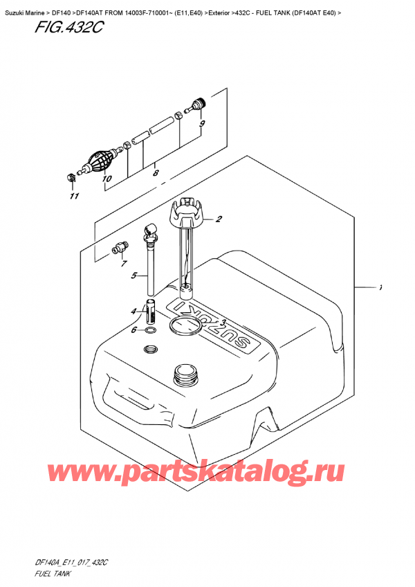  ,    , Suzuki DF140A TL/TX FROM 14003F-710001~ (E11), Fuel Tank  (Df140At  E40) -   (Df140At E40)