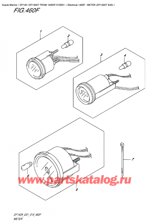 ,   , Suzuki Suzuki DF140A TL / TX FROM 14003F-510001~   2015 ,  (Df140At E40) / Meter  (Df140At E40)